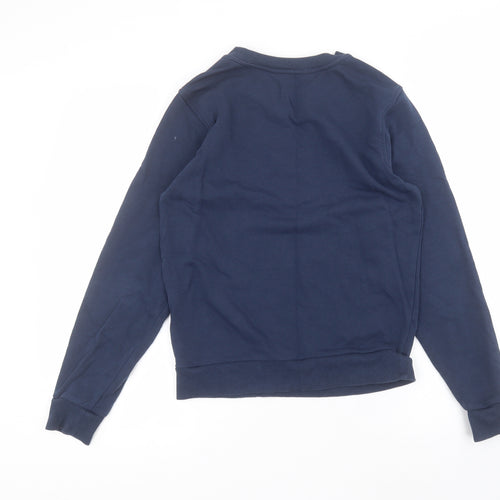 Marks and Spencer Womens Blue Round Neck  Cotton Pullover Jumper Size XS