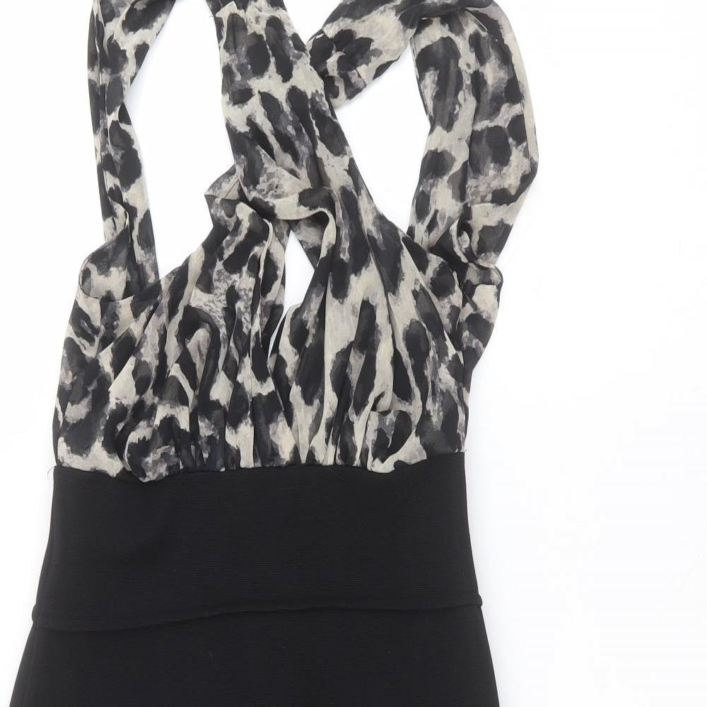 River Island Womens Black  Polyester Pencil Dress  Size 10  Round Neck