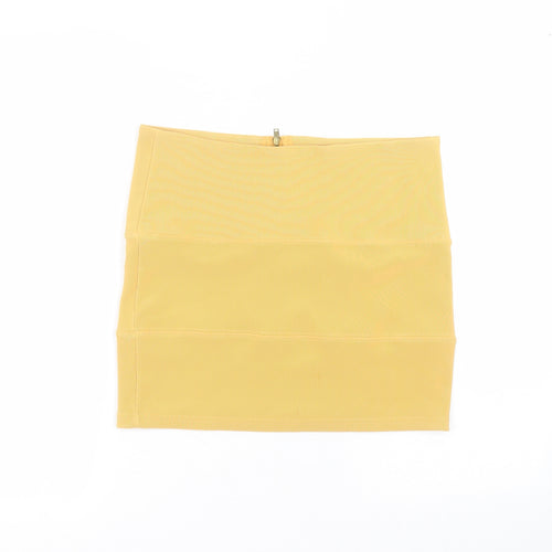 Papaya Womens Yellow  Polyester Mini Skirt Size 12