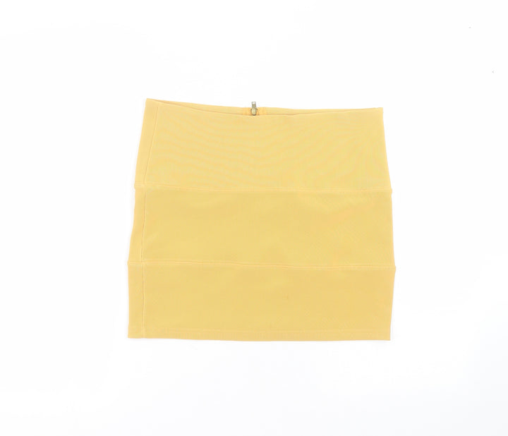 Papaya Womens Yellow Polyester Mini Skirt Size 12