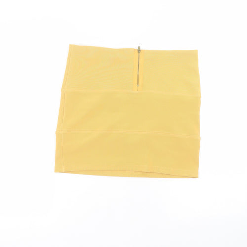 Papaya Womens Yellow  Polyester Mini Skirt Size 12