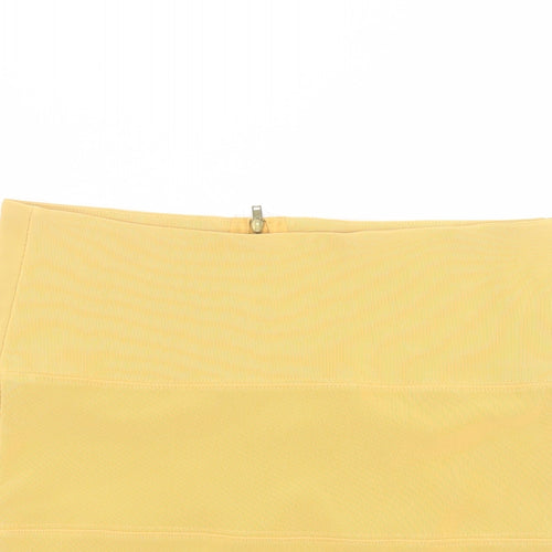 Papaya Womens Yellow  Polyester Mini Skirt Size 12