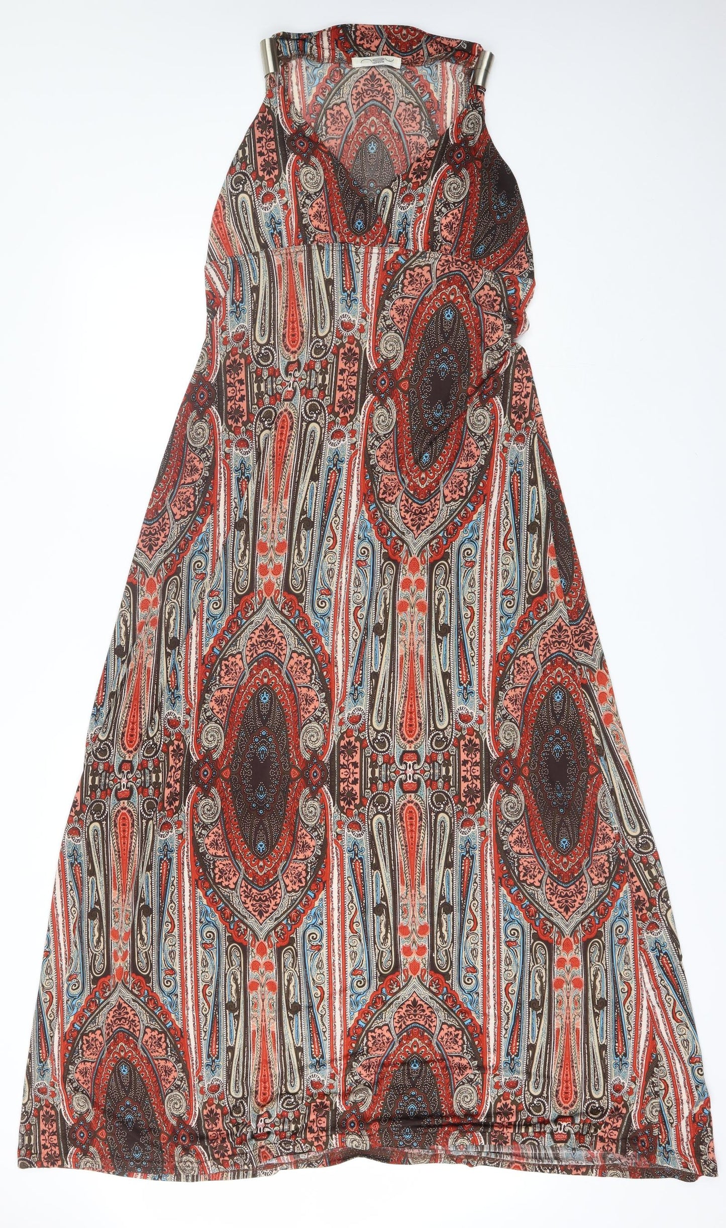 New Look Womens Red Paisley Polyester Maxi  Size 14  V-Neck