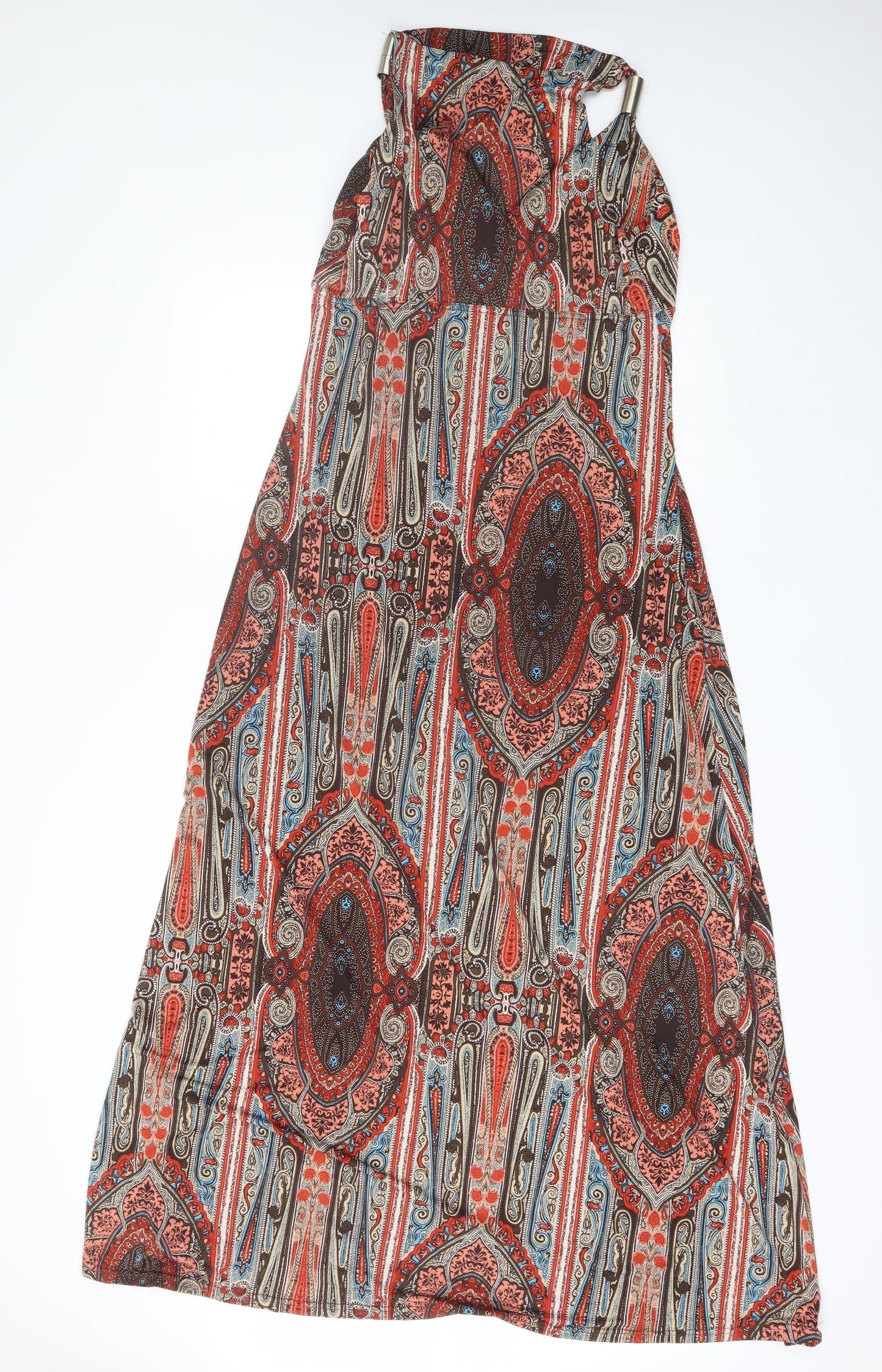 New Look Womens Red Paisley Polyester Maxi  Size 14  V-Neck