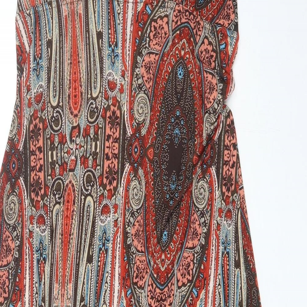 New Look Womens Red Paisley Polyester Maxi  Size 14  V-Neck