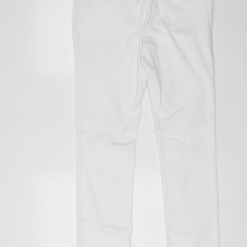 Per Una Womens White  Cotton Straight Jeans Size 12 L29 in Regular