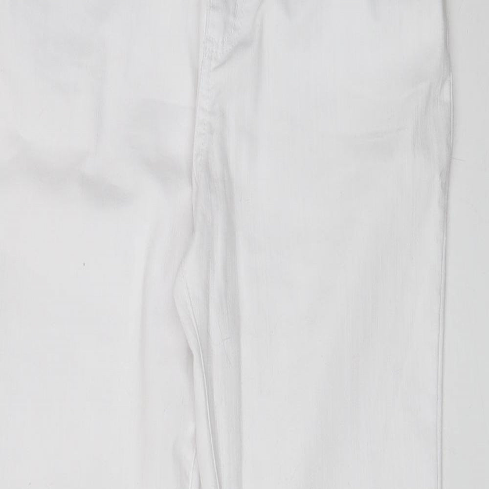 Per Una Womens White  Cotton Straight Jeans Size 12 L29 in Regular
