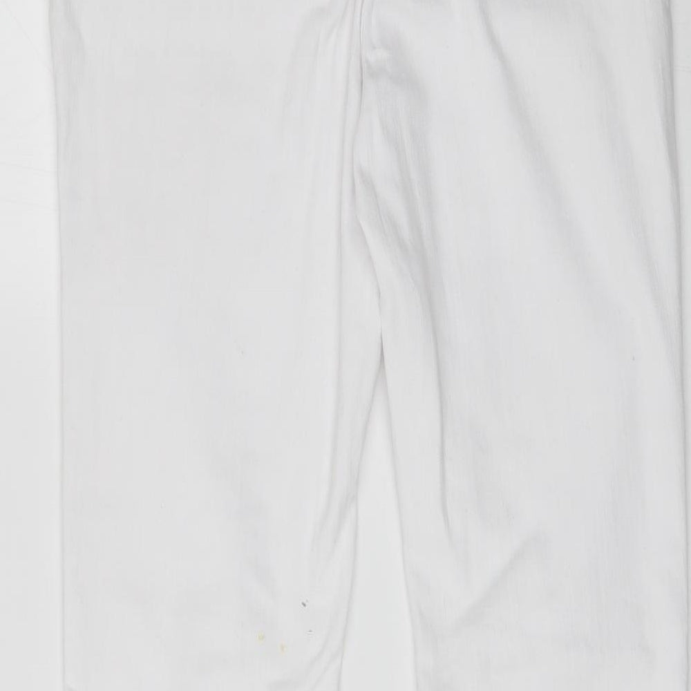 Per Una Womens White  Cotton Straight Jeans Size 12 L29 in Regular