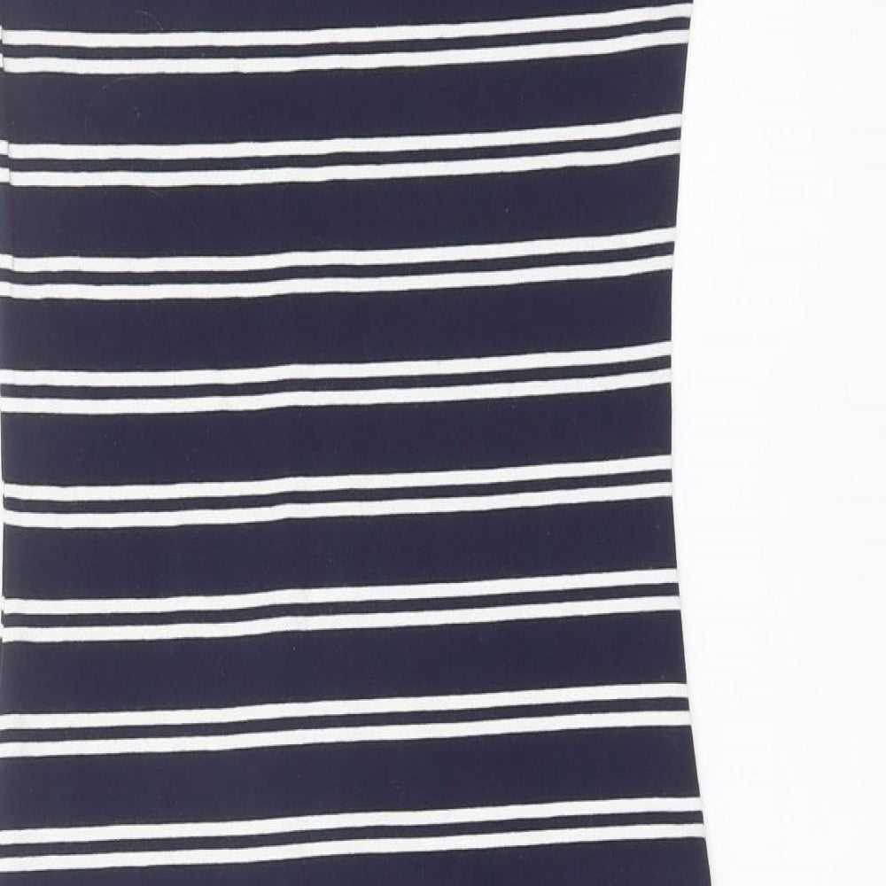 Atmosphere Womens Blue Striped Cotton Bodycon  Size 8  Round Neck