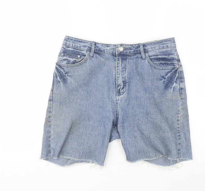 Blue Fashion Womens Blue Cotton Chino Shorts Size 44 L6 in Regular