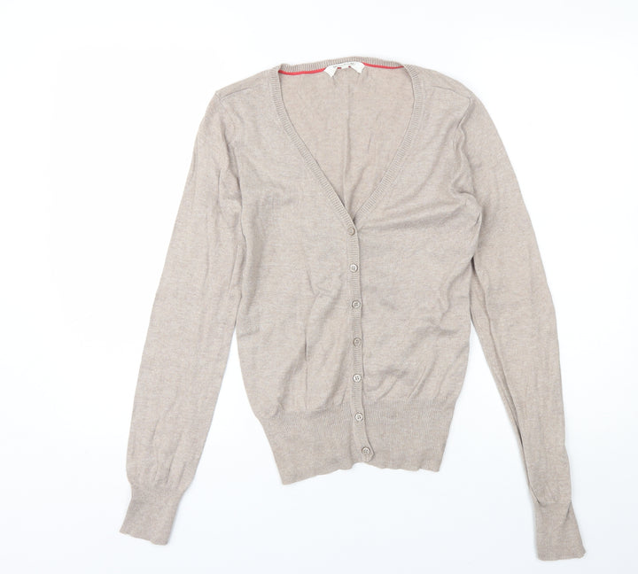 Clockhouse Womens Beige V-Neck  Cotton Cardigan Jumper Size L