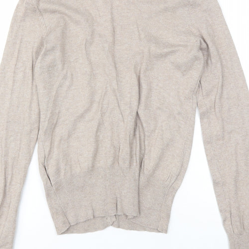 Clockhouse Womens Beige V-Neck  Cotton Cardigan Jumper Size L