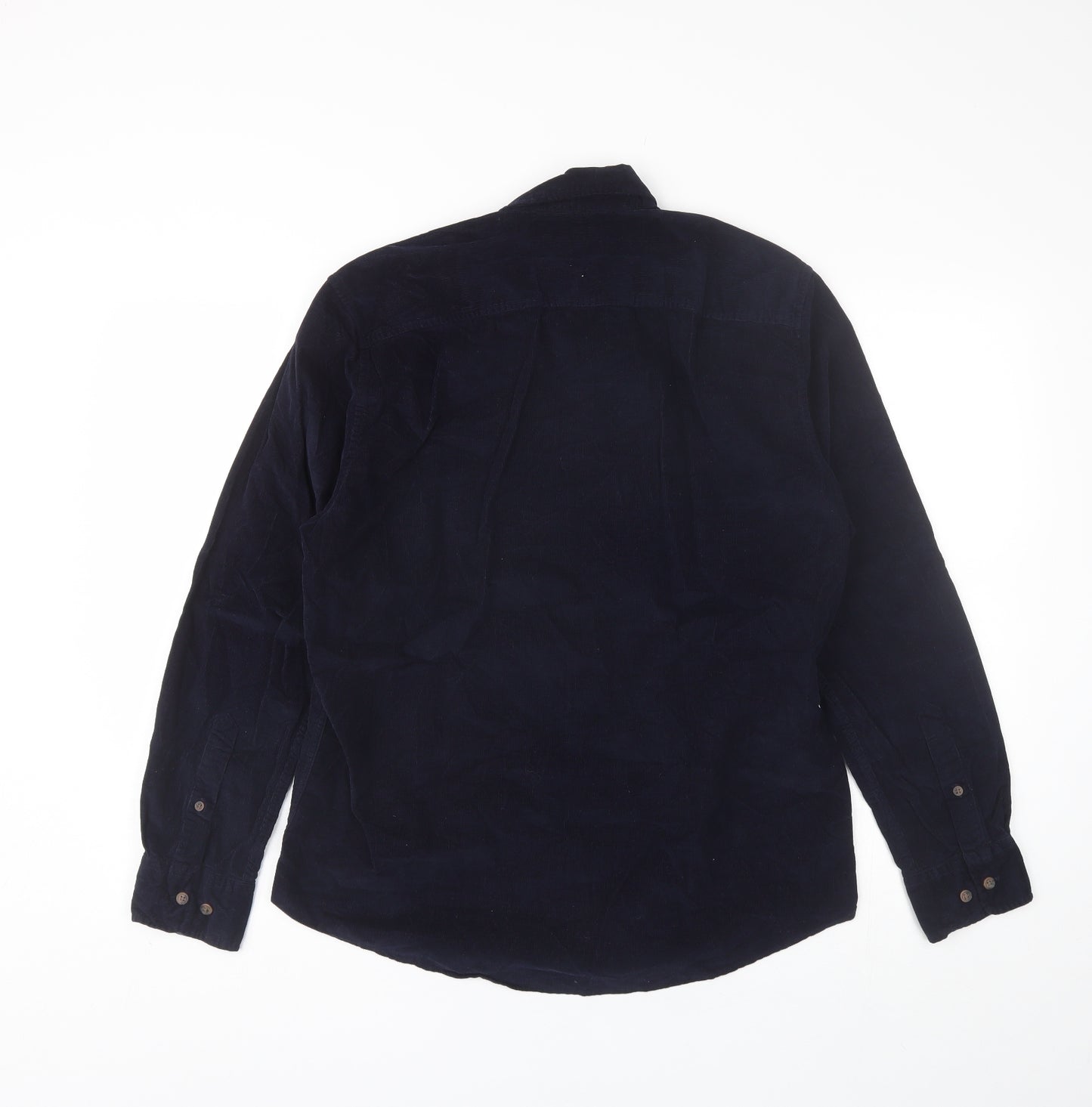 Taylor & Hunt Mens Blue  Cotton  Button-Up Size M Collared