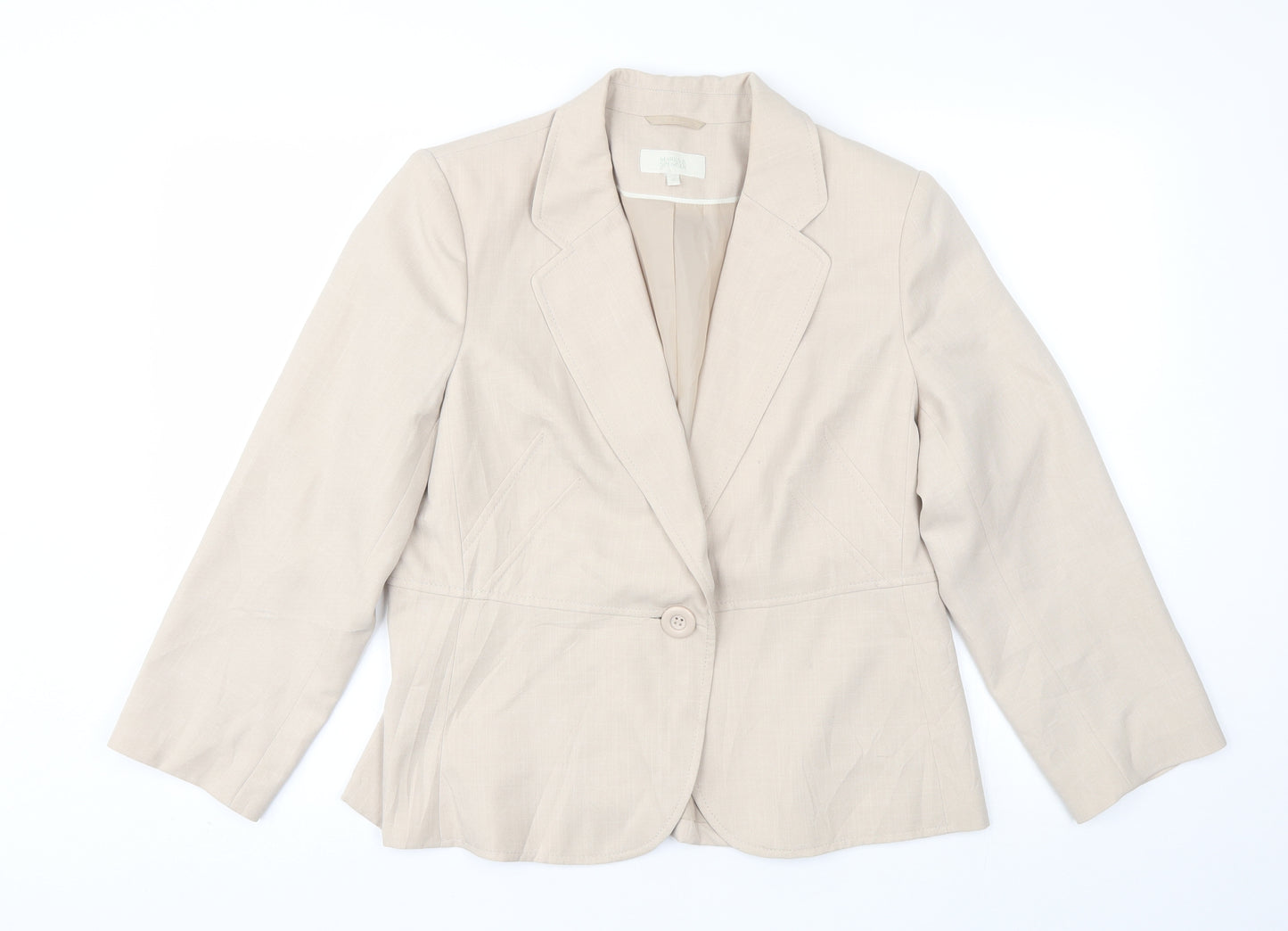 Marks and Spencer Womens Beige   Jacket Blazer Size 16