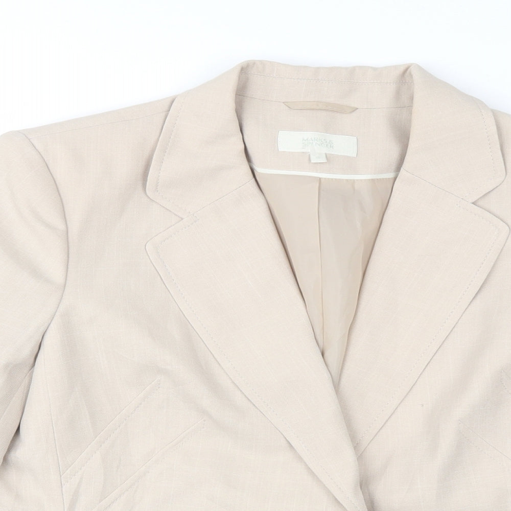 Marks and Spencer Womens Beige   Jacket Blazer Size 16