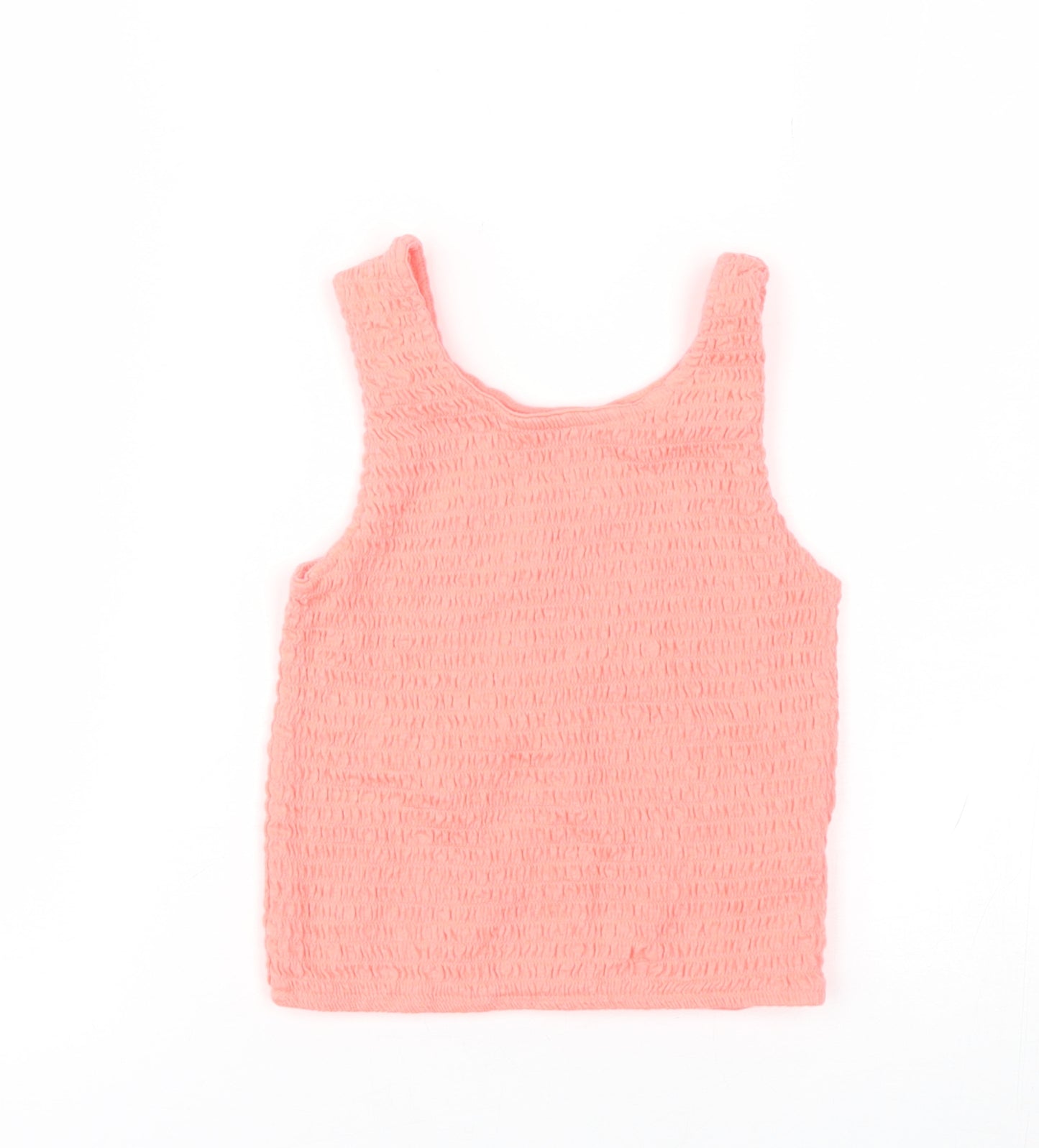 Primark Girls Pink  Cotton Basic Tank Size 11-12 Years Round Neck
