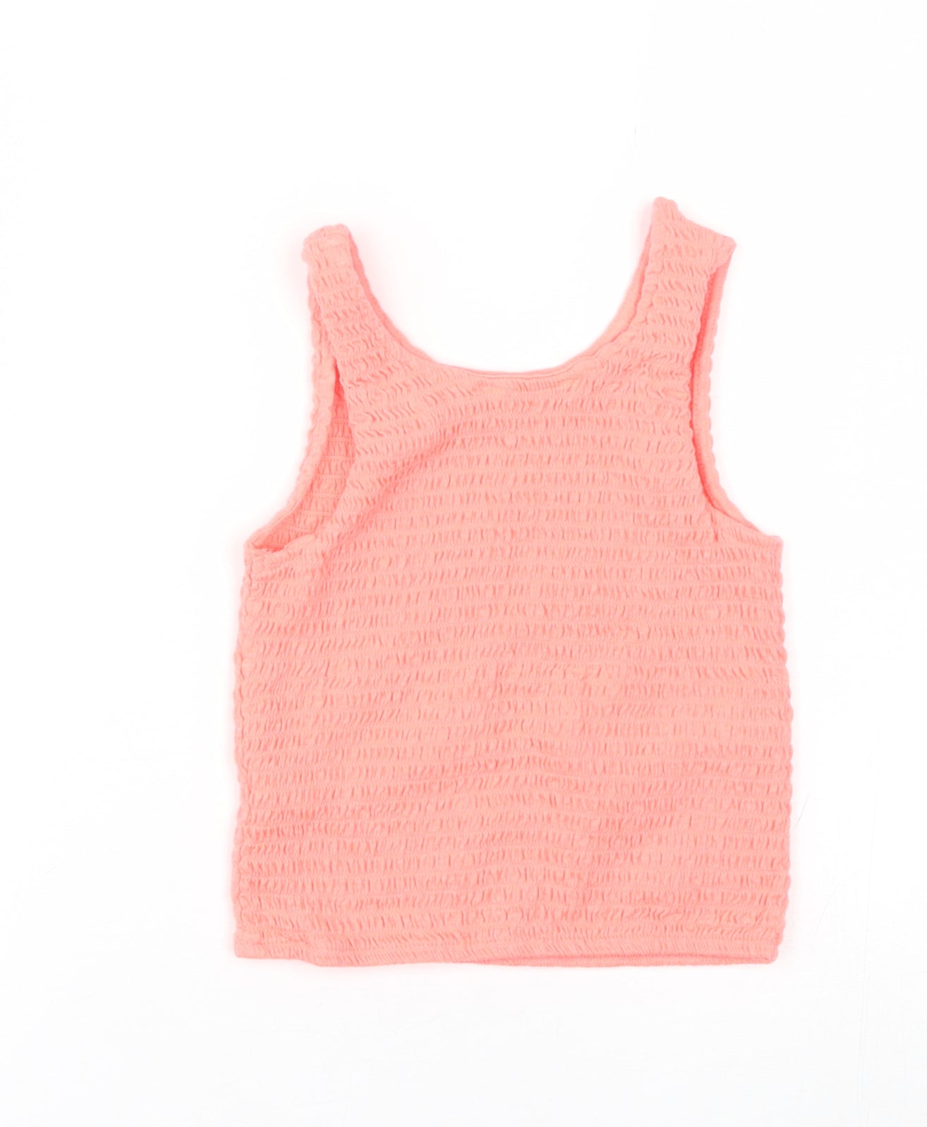 Primark Girls Pink  Cotton Basic Tank Size 11-12 Years Round Neck