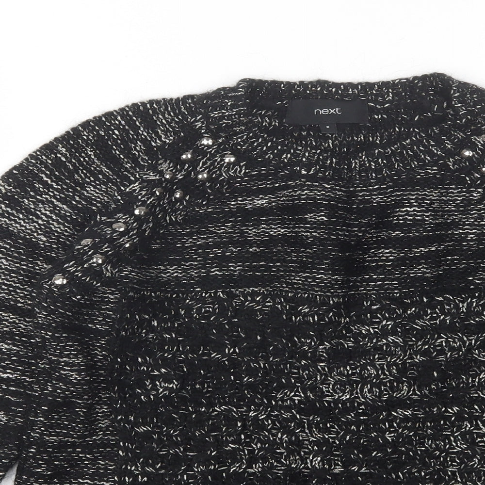 NEXT Womens Black Round Neck  Acrylic Pullover Jumper Size 8