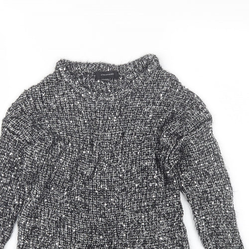 Atmosphere Womens Black Round Neck  Polyester Pullover Jumper Size 8