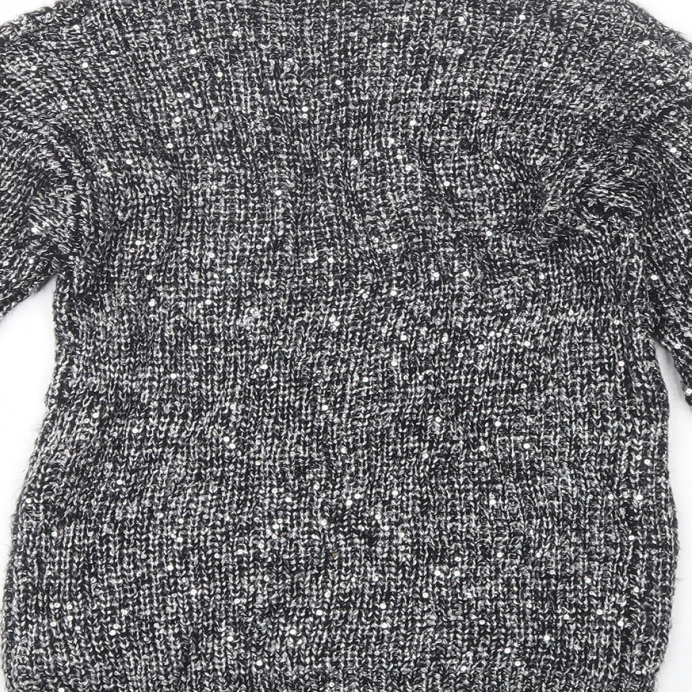 Atmosphere Womens Black Round Neck  Polyester Pullover Jumper Size 8