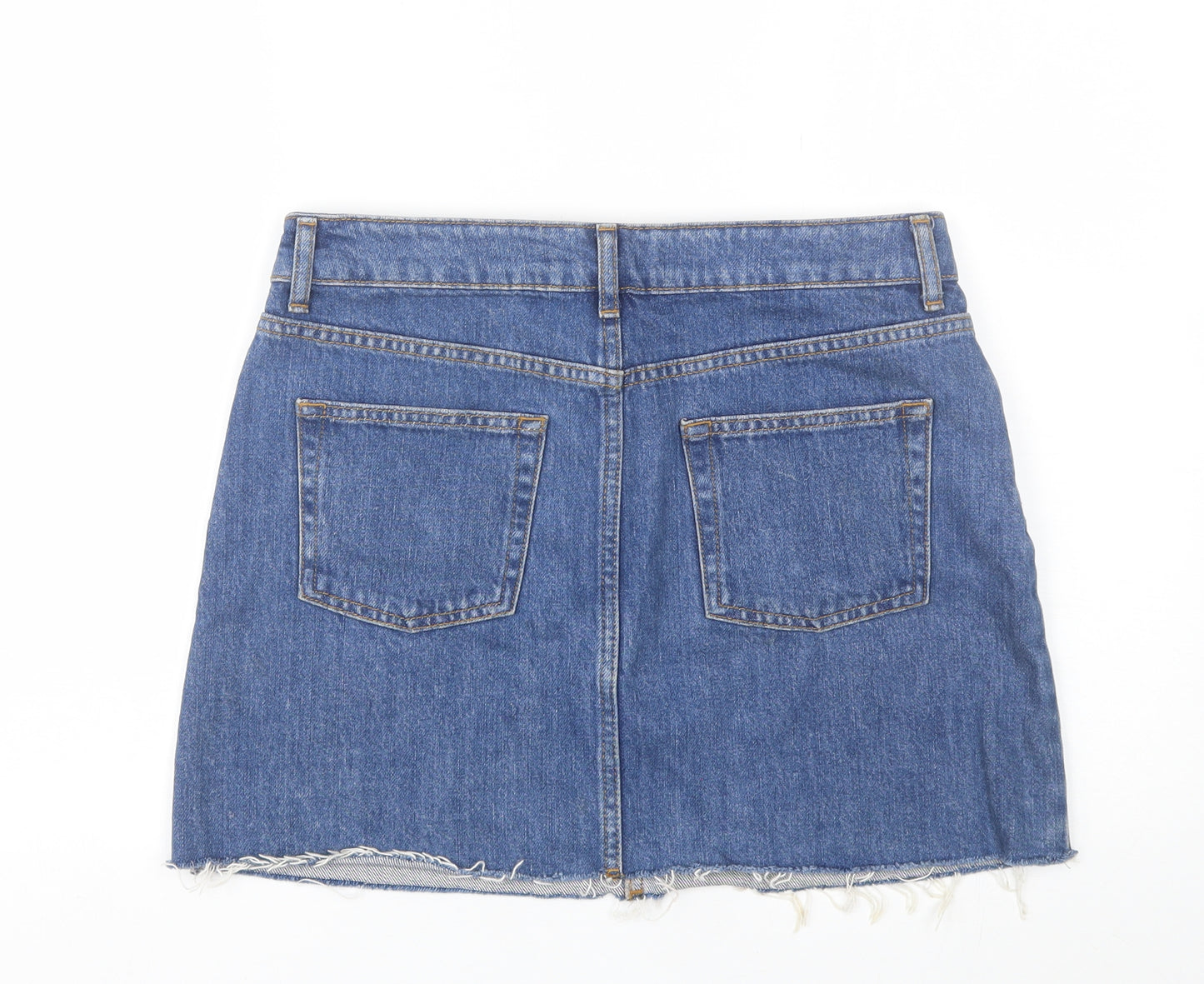 Topshop Womens Blue  Cotton Mini Skirt Size 12