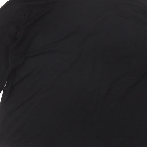 Preworn Womens Black  Cotton Basic Blouse Size XL V-Neck