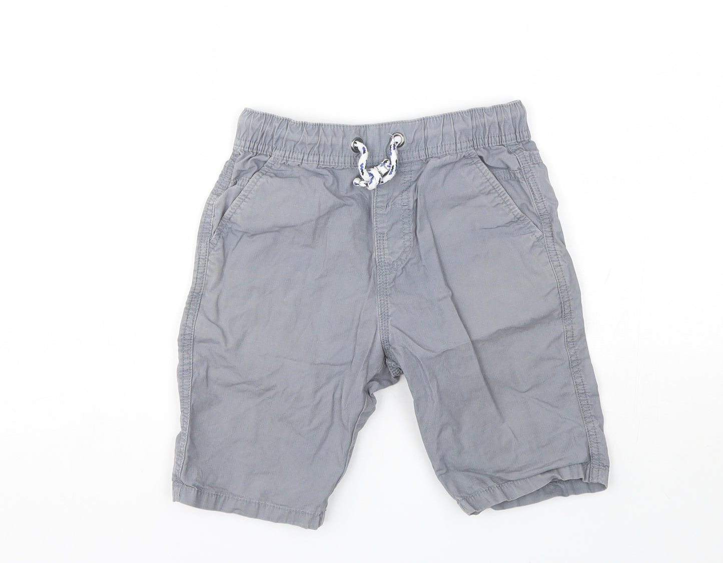 Marks and Spencer Boys Grey  Cotton Bermuda Shorts Size 7-8 Years  Regular