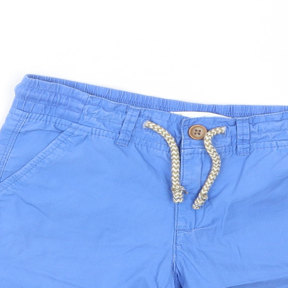 Marks and Spencer Boys Blue  Cotton Bermuda Shorts Size 6-7 Years  Regular