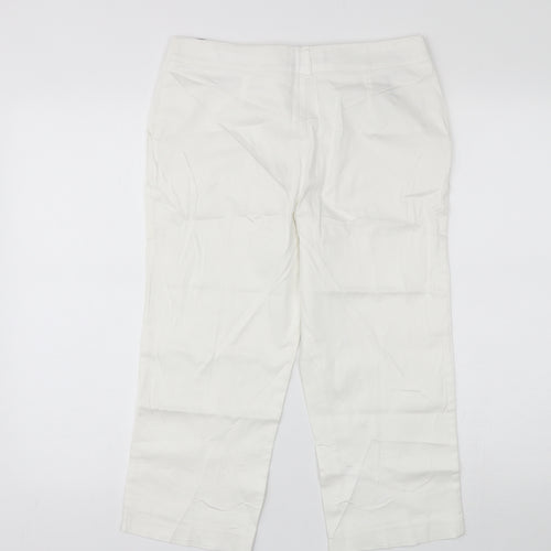 Papaya Womens White  Cotton Chino Trousers Size 10 L20 in Regular