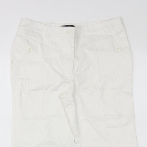 Papaya Womens White  Cotton Chino Trousers Size 10 L20 in Regular