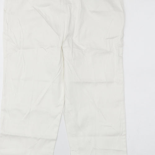 Papaya Womens White  Cotton Chino Trousers Size 10 L20 in Regular
