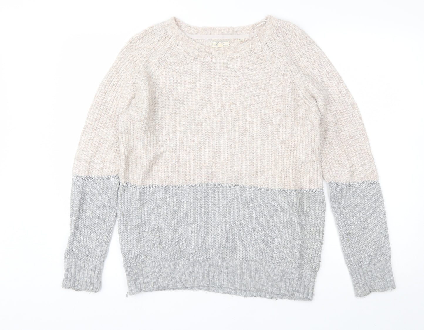 Fat Face Womens Grey Round Neck  Nylon Pullover Jumper Size 12
