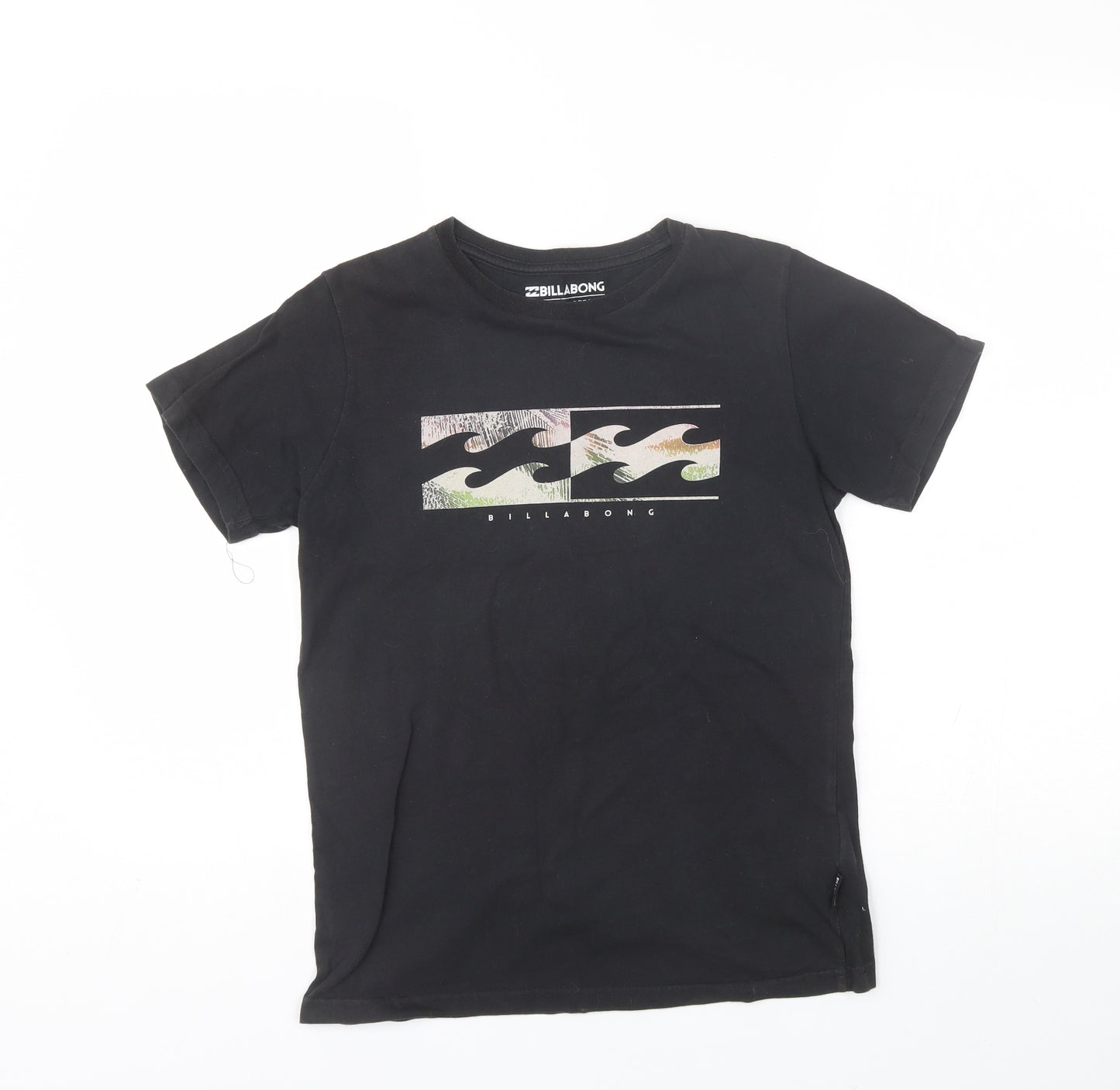 Billabong Womens Black  Cotton Basic T-Shirt Size 12 Round Neck