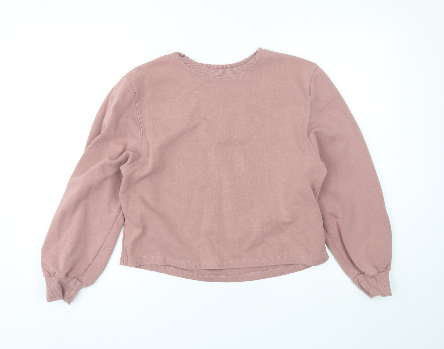 Zara Womens Pink Round Neck  Cotton Pullover Jumper Size M