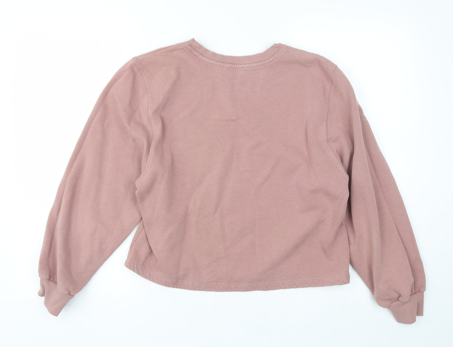 Zara Womens Pink Round Neck  Cotton Pullover Jumper Size M
