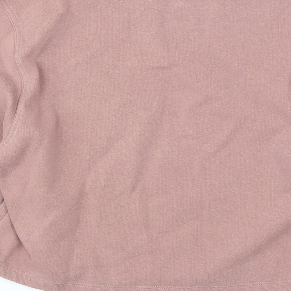 Zara Womens Pink Round Neck  Cotton Pullover Jumper Size M