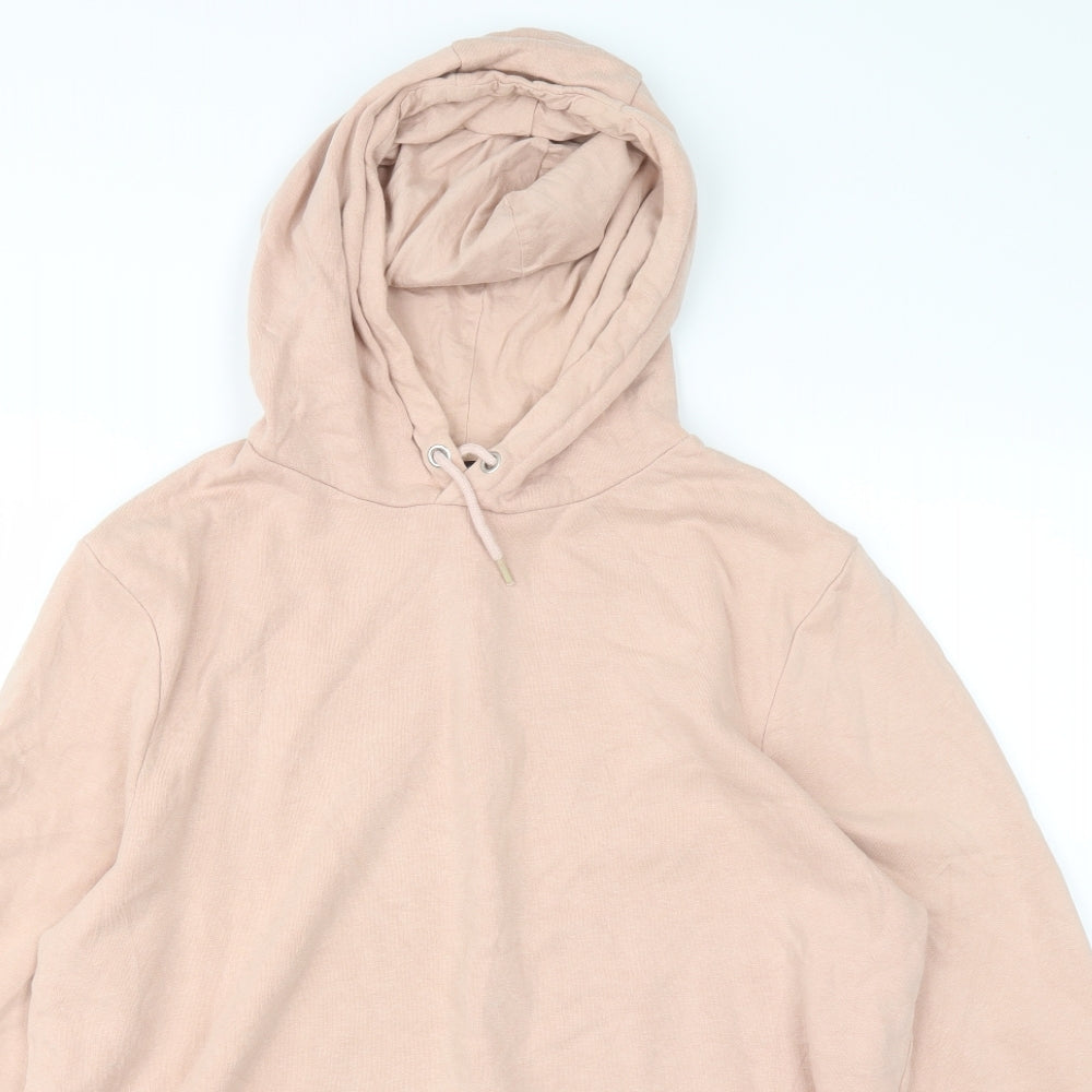 New Look Mens Pink  Cotton Pullover Hoodie Size L