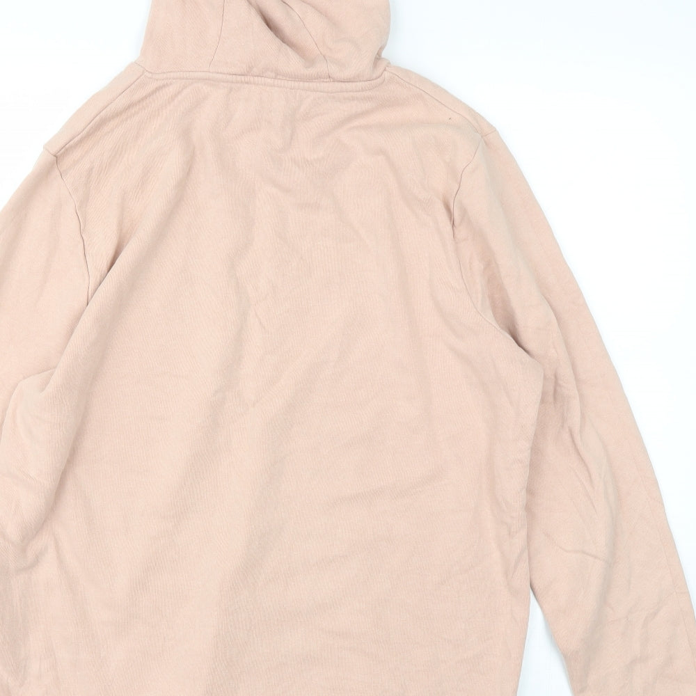 New Look Mens Pink  Cotton Pullover Hoodie Size L