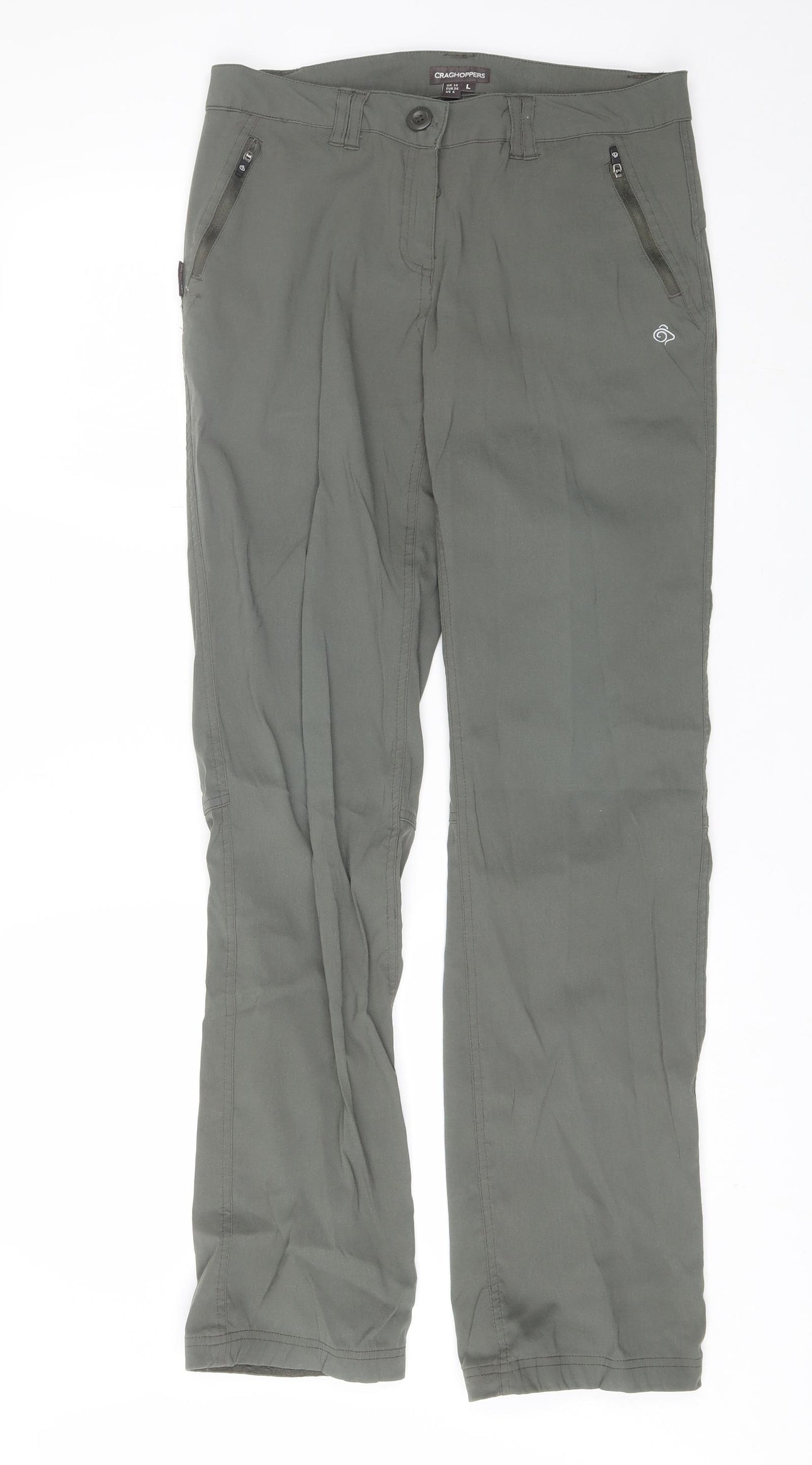 Craghoppers Womens Green  Polyamide Trousers  Size 10 L32 in Regular