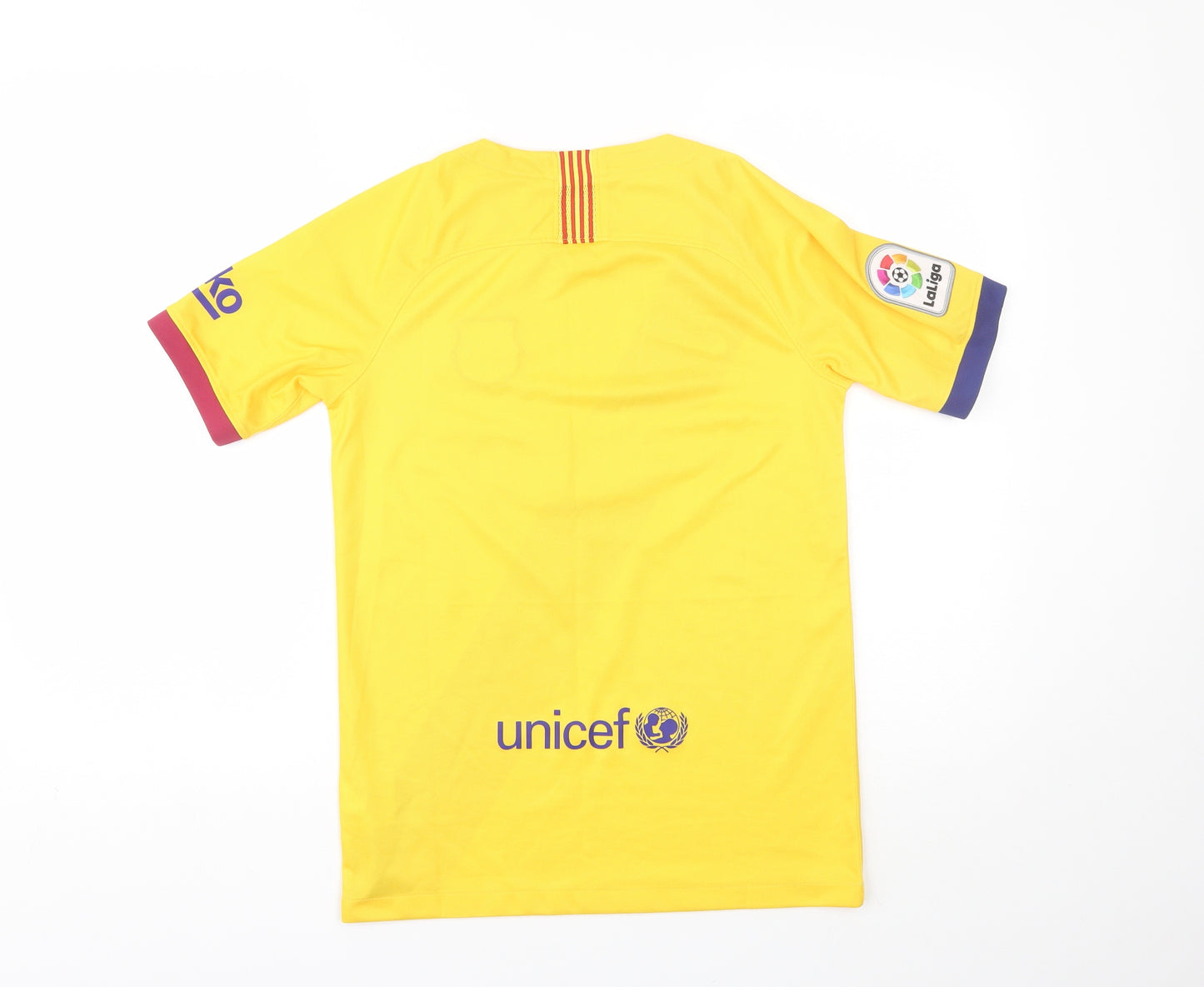 Nike Boys Yellow  Polyester Basic T-Shirt Size L V-Neck  - Football