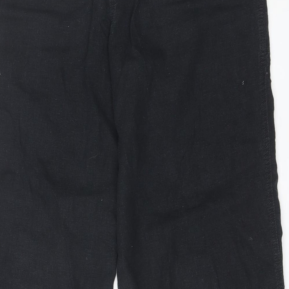 NEXT Womens Black  Linen Trousers  Size 14 L27 in Regular