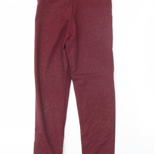 Nutmeg Girls Red  Cotton Jogger Trousers Size 11-12 Years  Regular