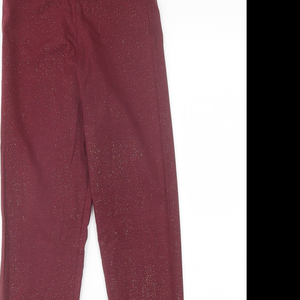 Nutmeg Girls Red  Cotton Jogger Trousers Size 11-12 Years  Regular