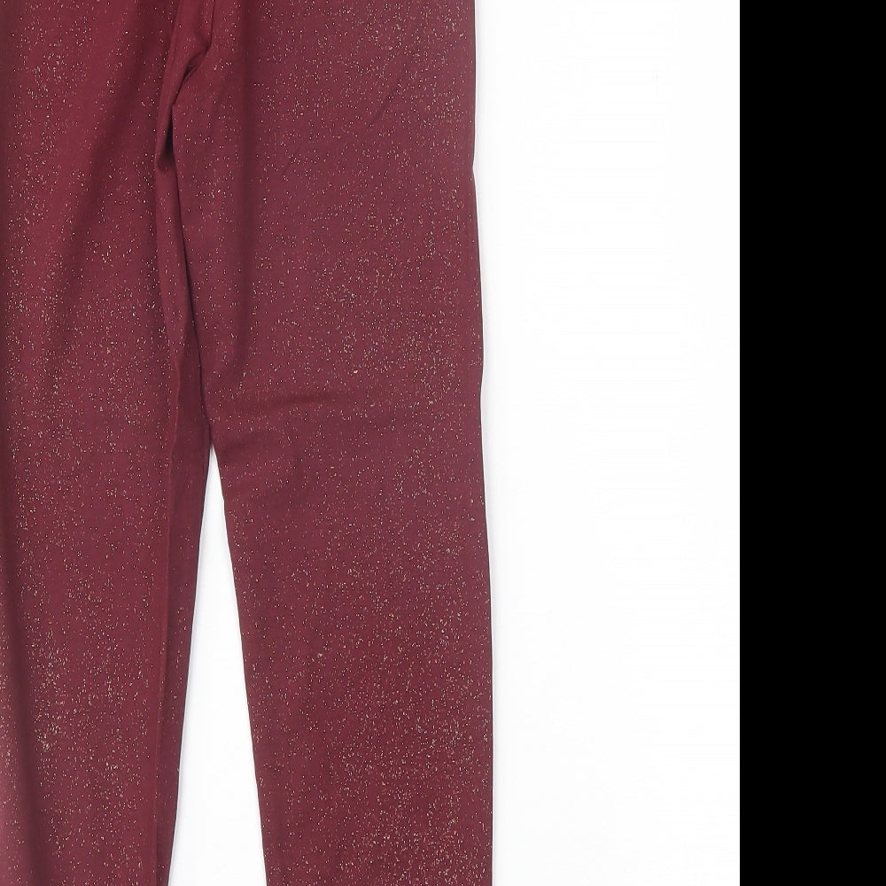 Nutmeg Girls Red  Cotton Jogger Trousers Size 11-12 Years  Regular