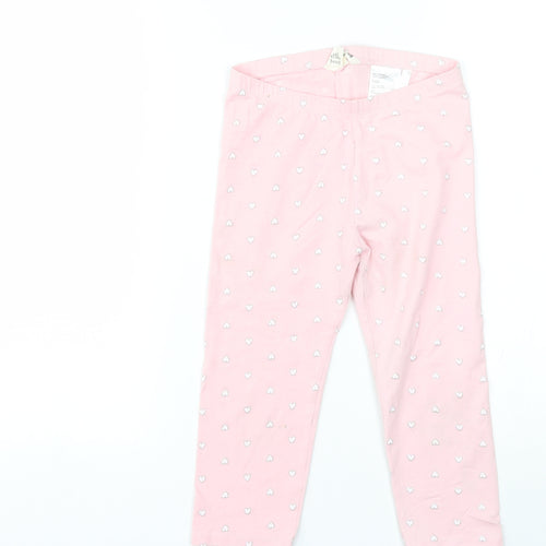 H&M Girls Pink Polka Dot Cotton Jogger Trousers Size 10 Years  Regular