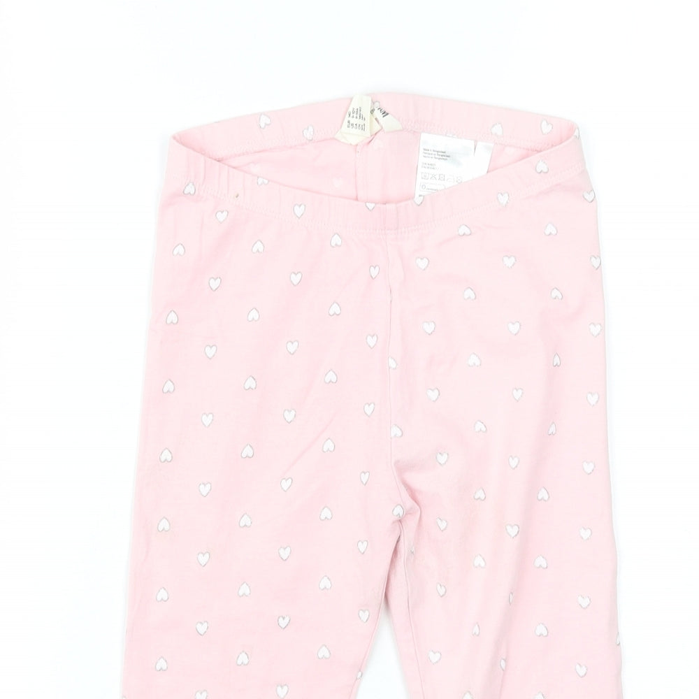 H&M Girls Pink Polka Dot Cotton Jogger Trousers Size 10 Years  Regular