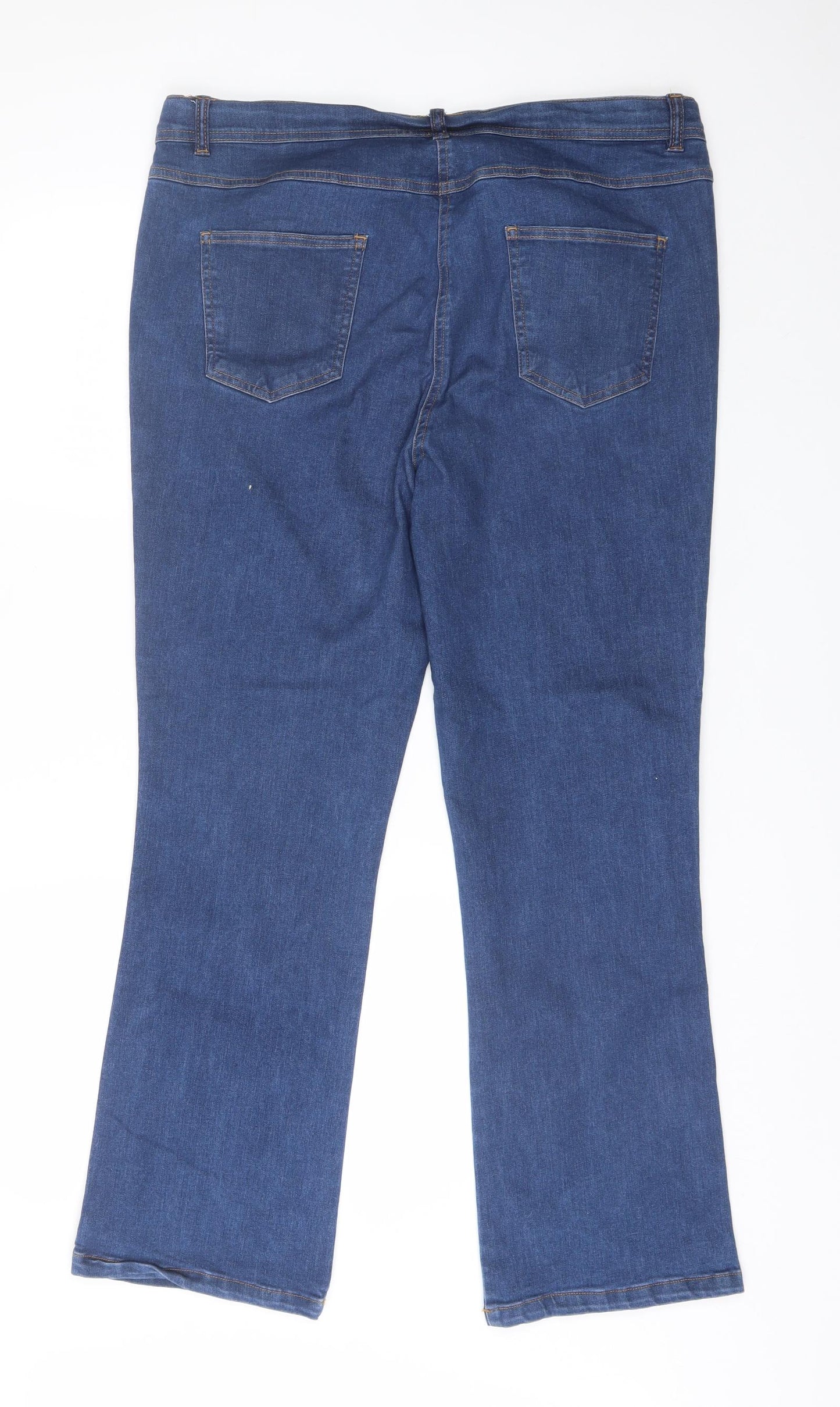 Cotton Traders Womens Blue  Cotton Bootcut Jeans Size 18 L28 in Regular
