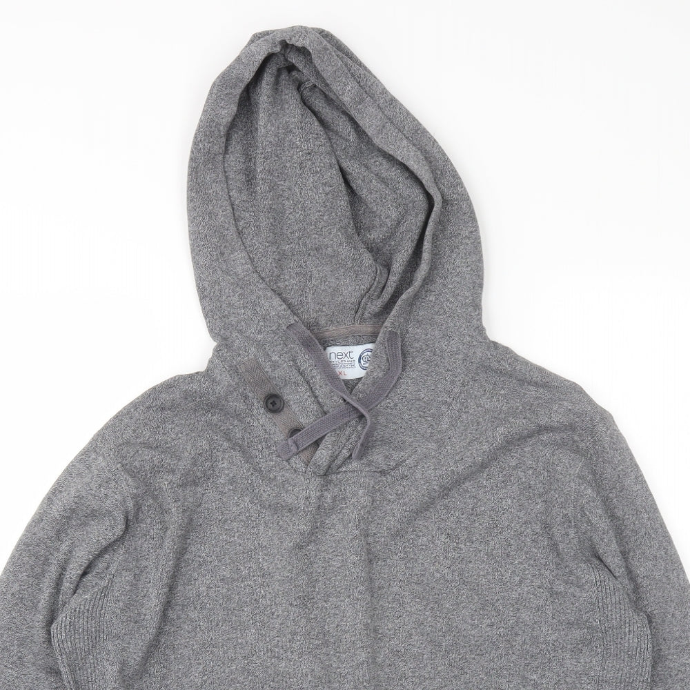 NEXT Mens Grey  Cotton Blend Pullover Hoodie Size XL