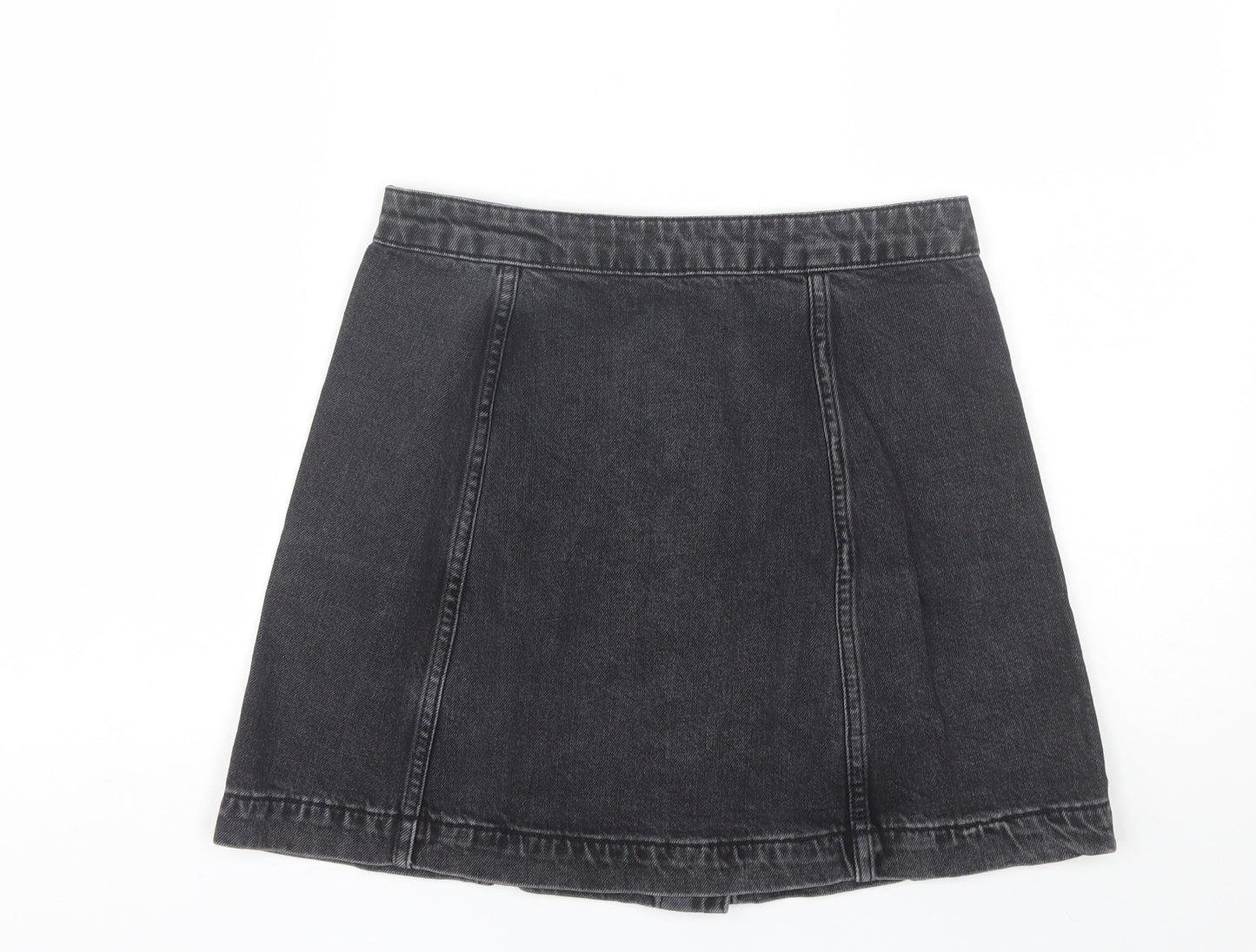 Topshop Womens Black  Cotton Mini Skirt Size 28 in