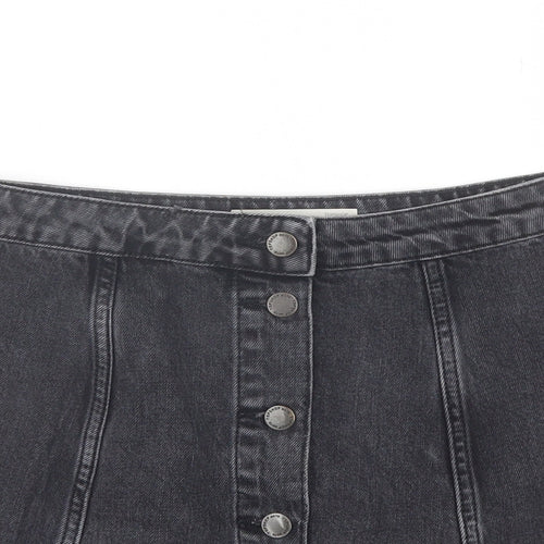 Topshop Womens Black  Cotton Mini Skirt Size 28 in